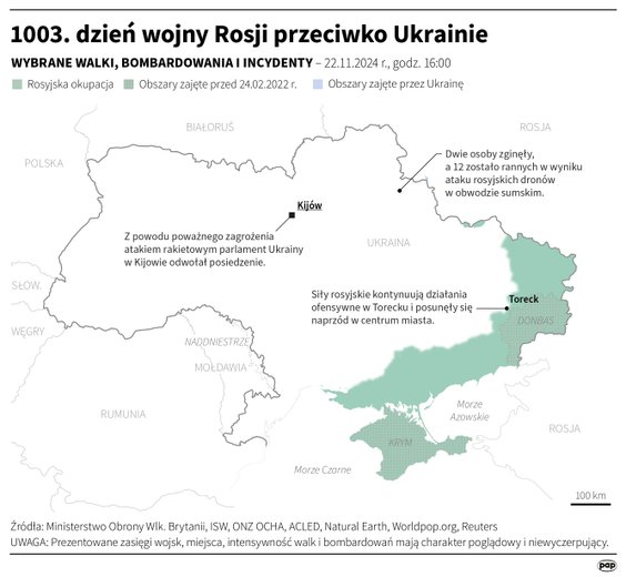 Tak wyglądała sytuacja na froncie w 1003 dniu wojny