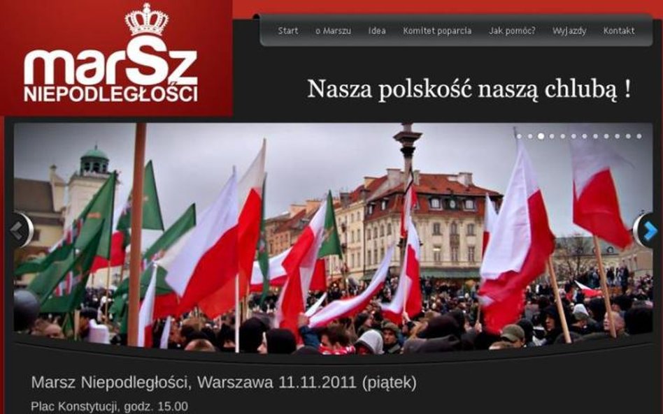 Strona internetowa organizatorów Marszu Niepodległości