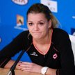 Na zdjęciu: Agnieszka Radwańska podczas konferencji prasowej