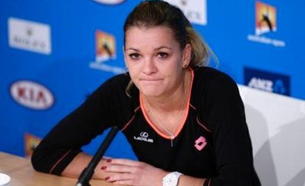 Na zdjęciu: Agnieszka Radwańska podczas konferencji prasowej