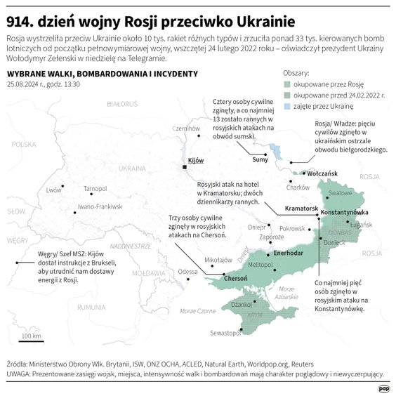 Tak wyglądała sytuacja na froncie w 914 dniu wojny