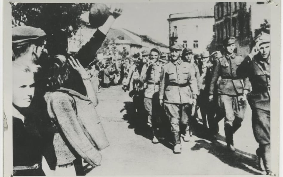 Powitanie żołnierzy Armii Czerwonej i Wojska Polskiego, Lublin, lipiec 1944 r.