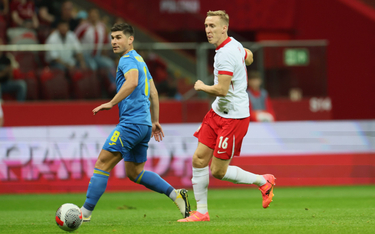 Adam Buksa i Rusłan Malinowski podczas towarzyskiego meczu Polska-Ukraina
