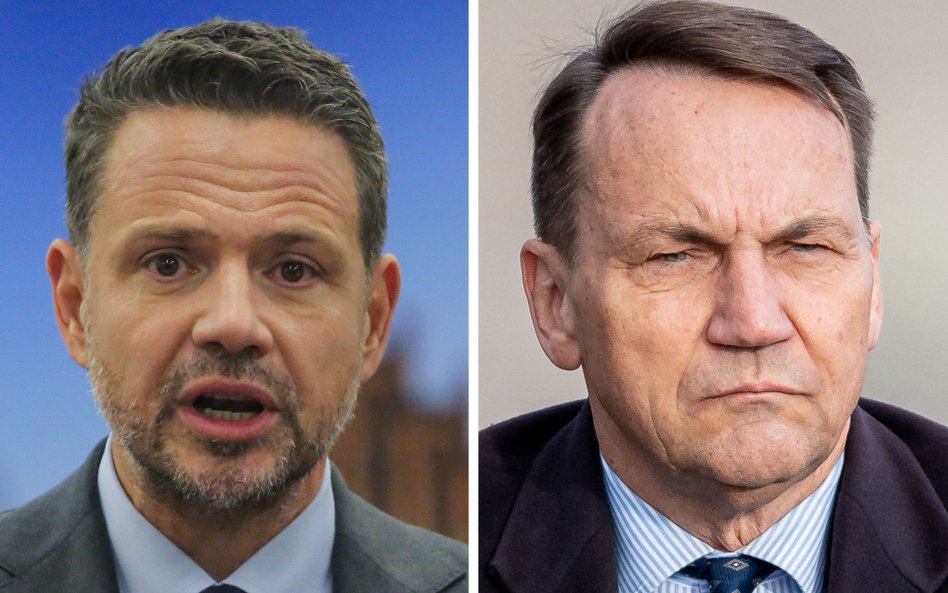 Prezydent Warszawy Rafał Trzaskowski i szef MSZ Radosław Sikorski