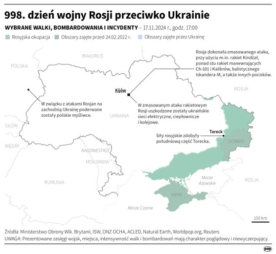 Tak wyglądała sytuacja na forncie w 998 dniu wojny
