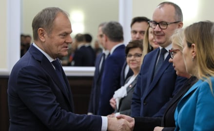 Premier Donald Tusk i członkowie jego rządu