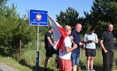 Zgromadzenie na granicy polsko-niemieckiej w Lubieszynie