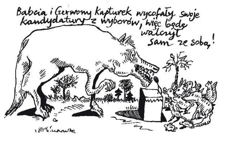 Komentarz rysunkowy. Babcia i Czerwony Kapturek