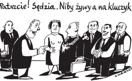 Komentarz rysunkowy. Sędzia na kluczyk
