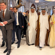 Delegacje Rosji, Arabii Saudyjskiej i Zjednoczonych Emiratów Arabskich po zakończeniu spotkania OPEC