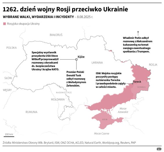 Tak wyglądała sytuacja na froncie w 1262. dniu wojny