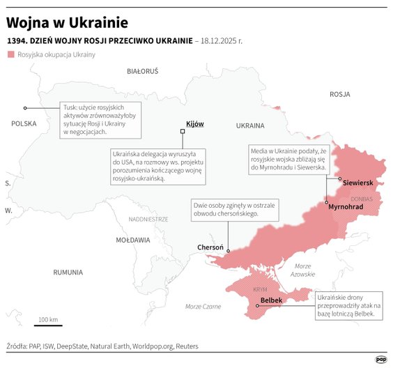 Tak wyglądała sytuacja na froncie w 1394 dniu wojny