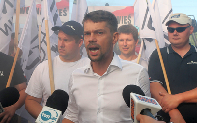 Protest AgroUnii w Srocku w województwie łódzkim