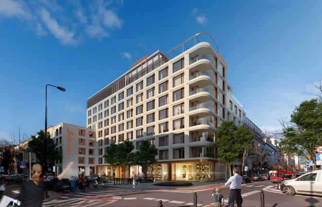 Budynek charakteryzuje się siatką jednolitych, kwadratowych okien, co ma pozwolić na zachowanie spój