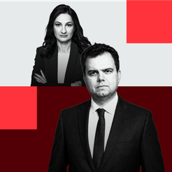 Marzena Tabor-Olszewska, redaktor prowadząca „Rzeczpospolitej” i Michał Kolanko, dziennikarz i anali