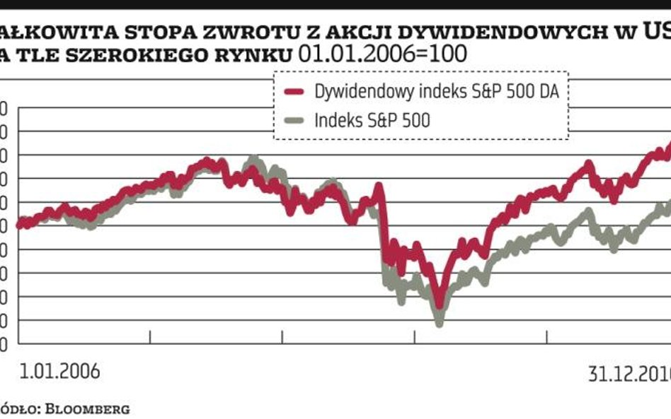 W USA inwestycje w akcje spółek dywidendowych są bardziej rentowne niż w inne walory