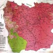Mapa etnograficzna Śląska Cieszyńskiego (1910 r.). Kolorem intensywnie czerwonym oznaczono gminy z w
