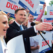Andrzej Duda wrócił do wieców (na zdjęciu wczoraj w Szczecinie), by podtrzymać entuzjazm, który towa