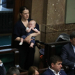 Posłanka PiS Elżbieta Zielińska na sali obrad Sejmu w Warszawie