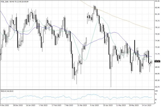 Notowania ropy naftowej WTI – dane dzienne