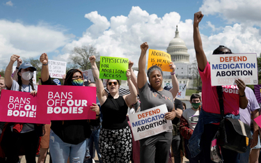 Protest przeciwników zakazów aborcyjnych, Waszyngton, kwiecień 2023 r.
