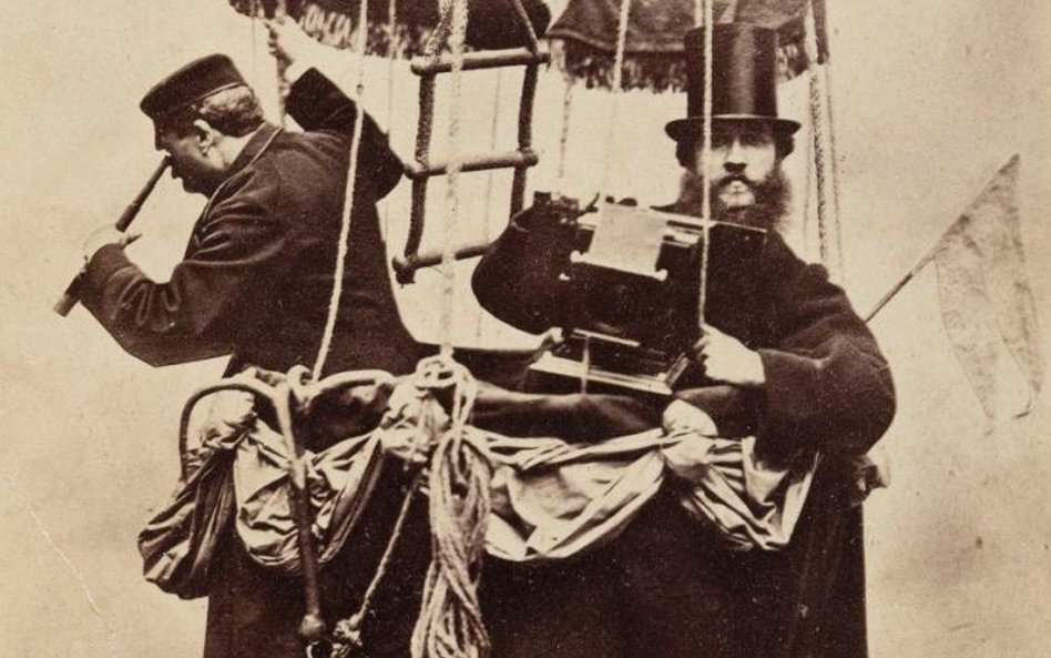 Konrad Brandel, autoportret w gondoli balonu, 1865. Muzeum Narodowe w Warszawie