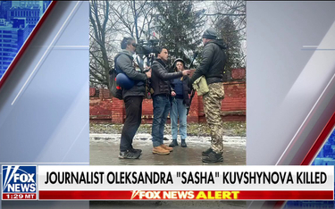 Ekipa Fox News z Ołeksandrą Kuszwynową na Ukrainie.