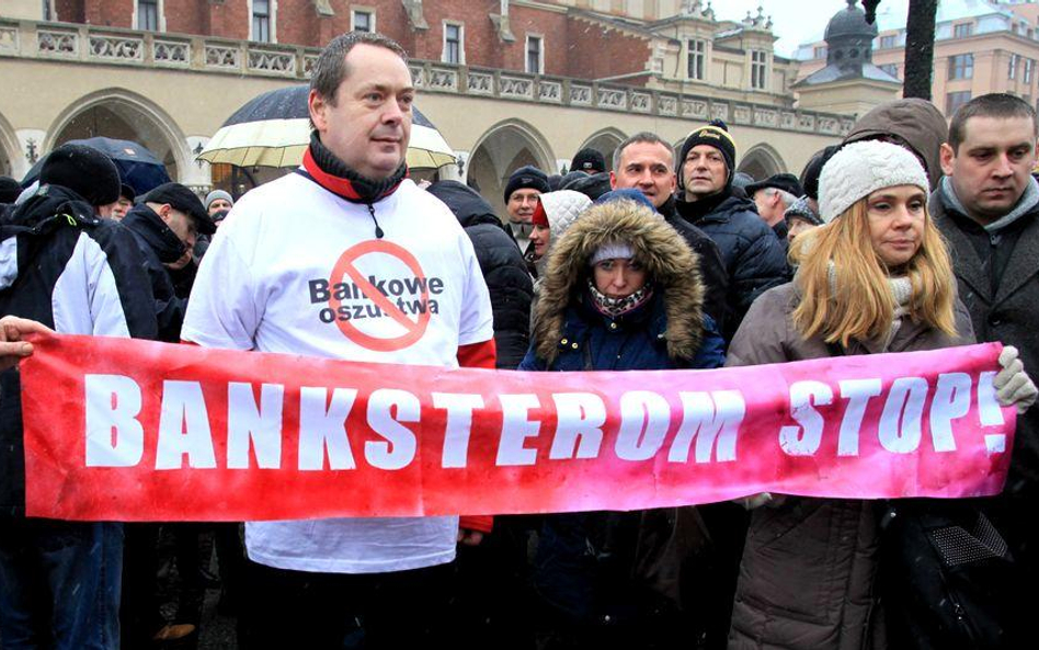 Kraków, protest "frankowiczów"