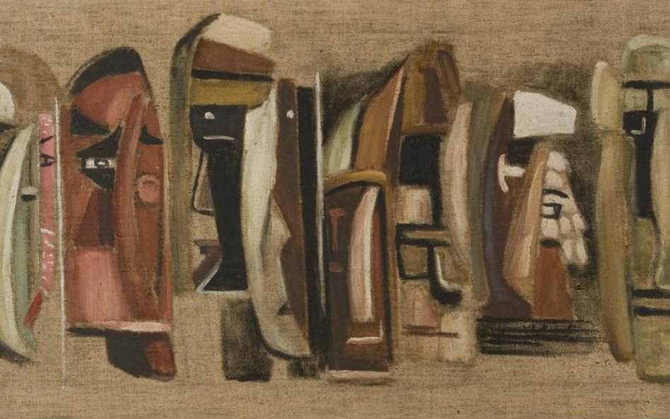 Jadwiga Maziarska, (1913-2003) Zamaskowana kryjówka, między 1957 a 1961 wys. 55 cm, szer. 186 cm ole