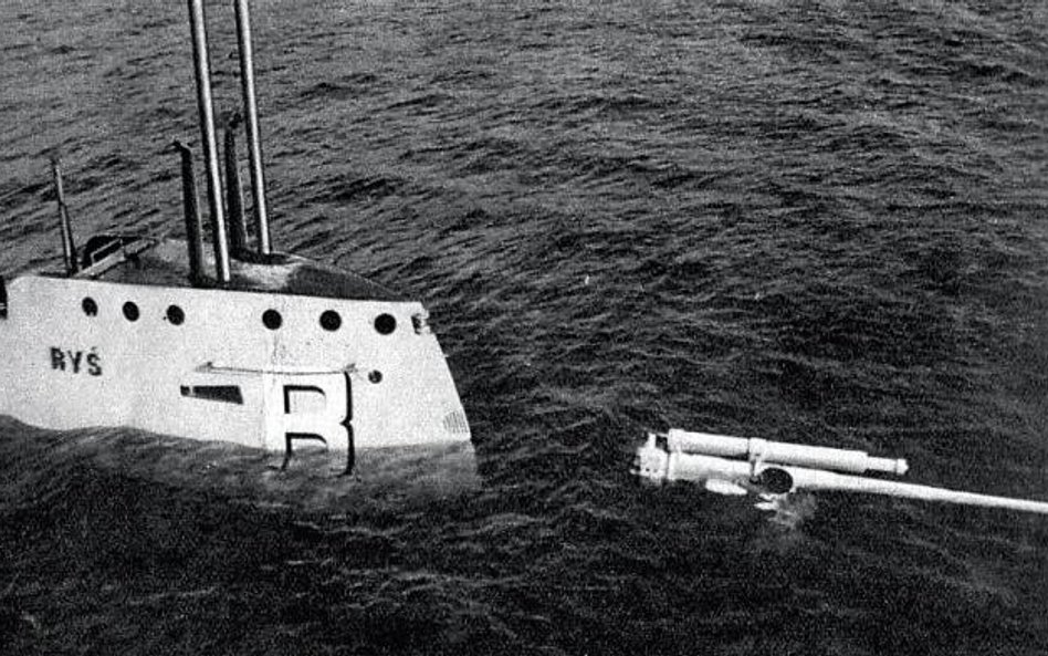Okręt podwodny ORP „Ryś” podczas zanurzania, 1936 r.