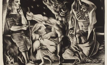 Pablo Picasso (1881–1973), Blind Minotaur Led by a Little Girl in the Night. December 1934. Aquatint