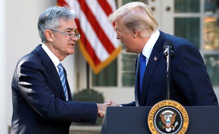 Prezydent USA Donald Trump i Jerome Powell w Białym Domu 2 listopada 2017 r.