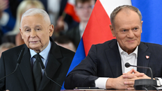 Prezes PiS Jarosław Kaczyński i premier Donald Tusk