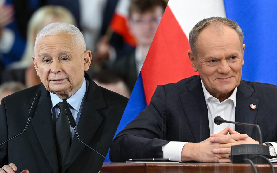 Prezes PiS Jarosław Kaczyński i premier Donald Tusk