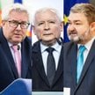 Prezes PiS Jarosław Kaczyński i europosłowie tej partii - Ryszard Czarnecki i Karol Karski