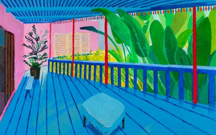 Garden with Blue Terrace,2015 Private collection © David Hockney