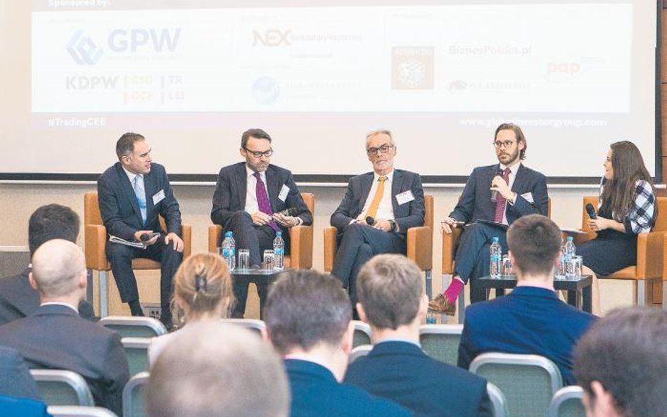 Od lewej: Luke Jeffs (Global Investor Group), Filip Paszke (DM PKO BP), Franz Bichler (Erste), Quint