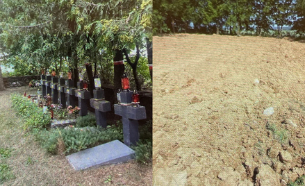 Cmentarz żołnierzy AK w Surkontach przed dewastacją i po niej