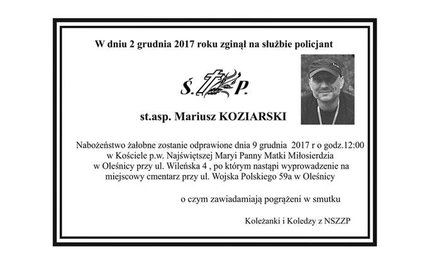 Ostatnie pożegnanie zabitego policjanta