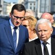 Wicepremier, prezes PiS Jarosław Kaczyński i premier Mateusz Morawiecki