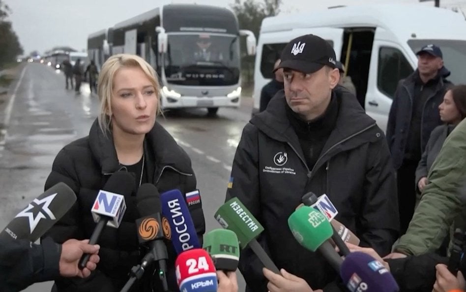 Rosyjska rzeczniczka praw człowieka Jana Lantratowa i ukraiński rzecznik praw człowieka Dmytro Łubin