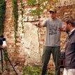 Na planie filmu „Ścierwodziad”; Adam Fabisz, Jakub Półtorak, Leszek Żukowski