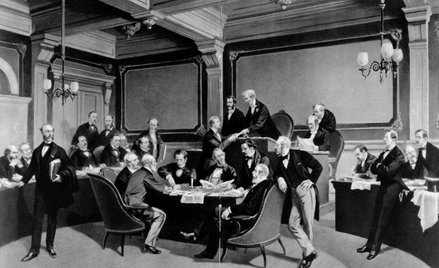 Obrady konferencji w Genewie poświęconej sytuacji rannych, jeńców i ofiar wojny w 1864 r.