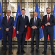 Liderzy opozycji: Włodzimierz Czarzasty, Szymon Hołownia, Donald Tusk, Władysław Kosiniak-Kamysz