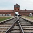 Brama główna Auschwitz II (Birkenau), widok z rampy wewnątrz obozu