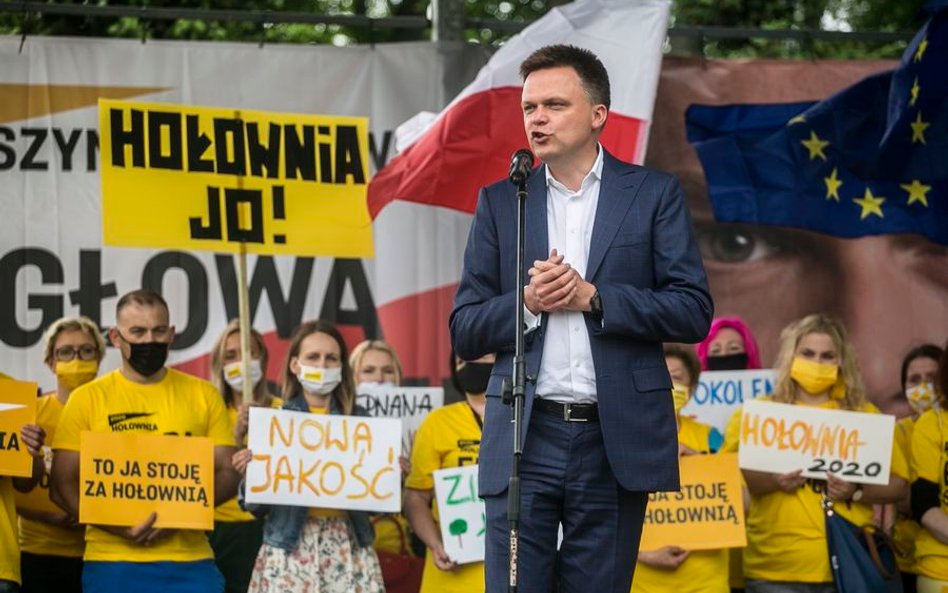 Hołownia: Prezydent Duda jako tonący brzydko się chwyta