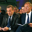 Konwencja krajowa PO, od lewej: Cezary Grabarczyk, Grzegorz Schetyna, Donald Tusk
