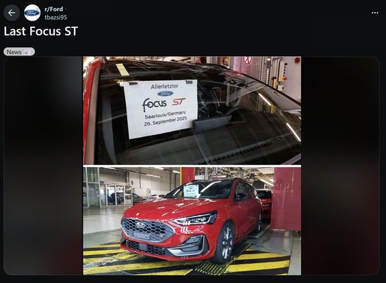 Ostatni Ford Focus ST