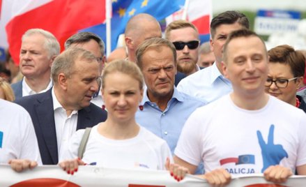 Donald Tusk wsparł Koalicję Europejską podczas marszu