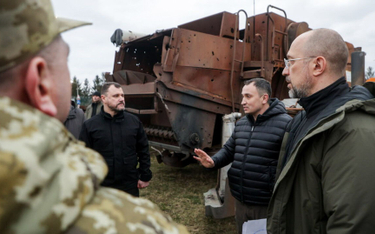 Premier Ukrainy Denys Szmyhal na polsko-ukraińskiej granicy